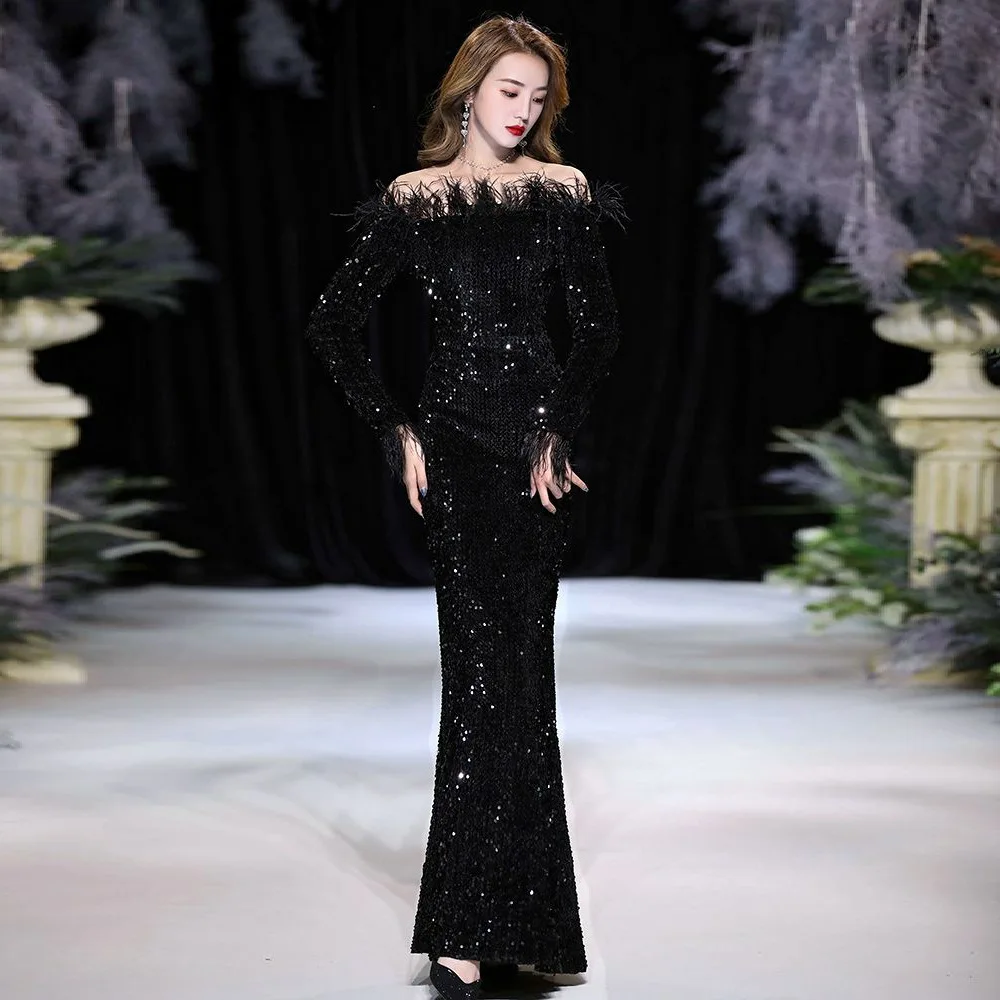 Evening Dress for Women Dignified Goddess Fan High-End Socialite Gathering Banquet Slim-Fit Sequined Long Dress for Dinner
Evening Dress for Women Dignified Goddess Fan High-End Socialite Gathering Banquet Slim-Fit Sequined Long Dress for Dinner