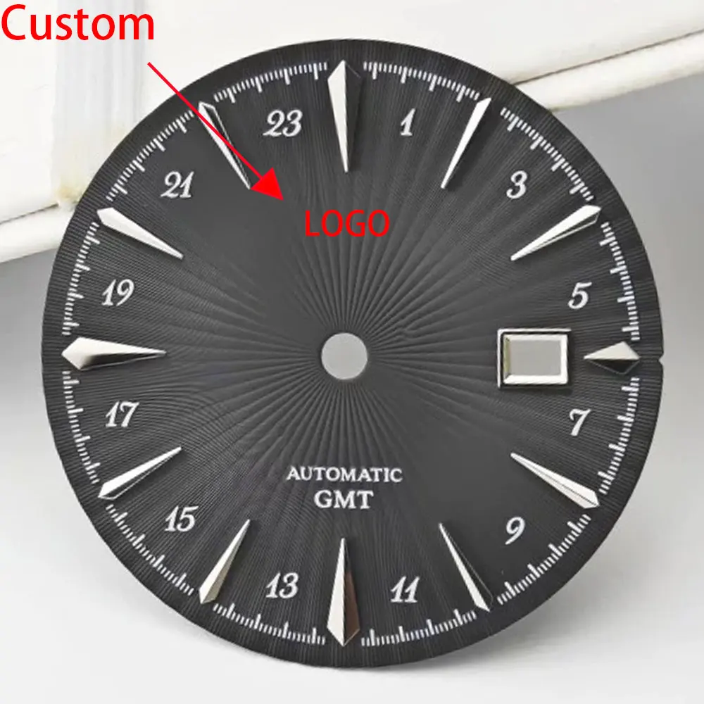 35mm presage single calendar GMT dial suitable for NH34, NH35, NH36 automatic mechanical movement with customizable logo
35mm presage single calendar GMT dial suitable for NH34, NH35, NH36 automatic mechanical movement with customizable logo