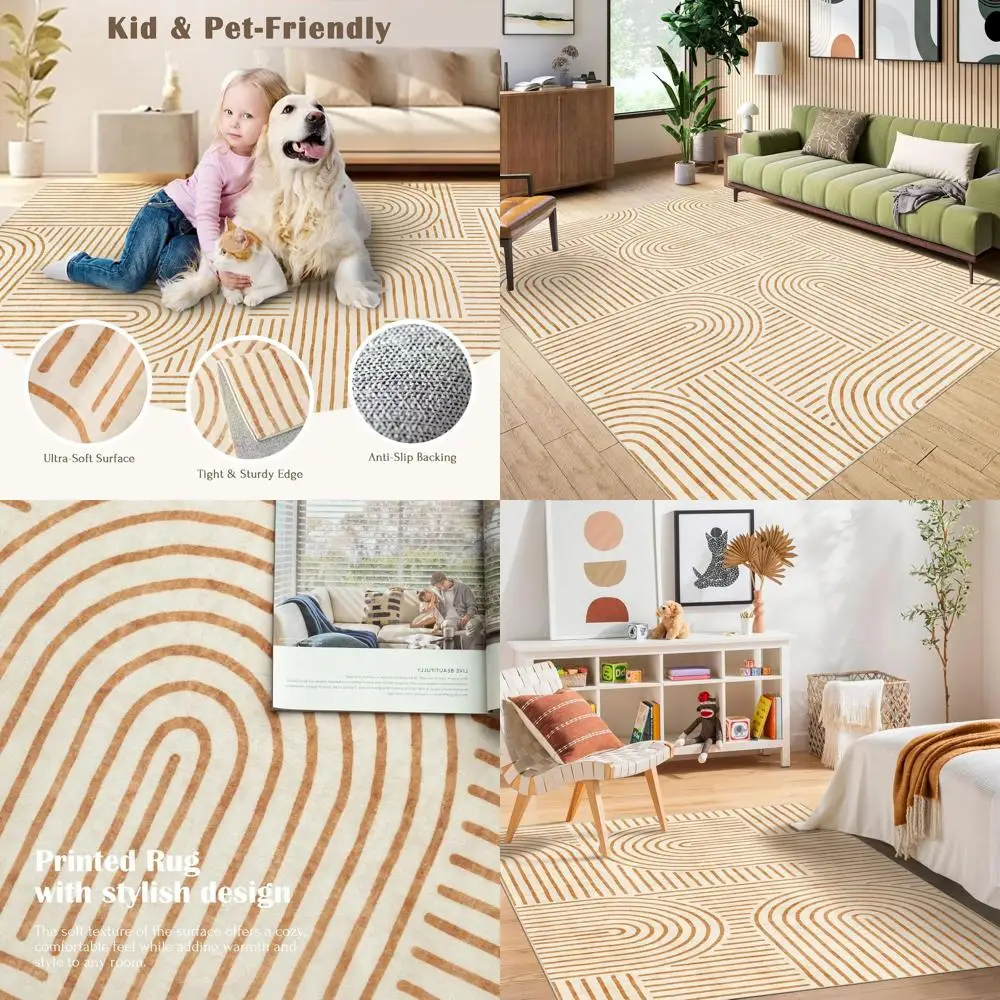 Boho Chic 5x7 Washable Rug - Soft, Thin Orange Abstract for Living & Dining Rooms, Bedroom, Nursery
Boho Chic 5x7 Washable Rug - Soft, Thin Orange Abstract for Living & Dining Rooms, Bedroom, Nursery