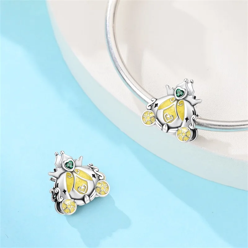 Fit DIY Original 925 Sterling Silver Fairy Tale Kingdom Pumpkin Cart Charms Beads CZ Zircon Dangle For Women Jewelry Gifts
Fit DIY Original 925 Sterling Silver Fairy Tale Kingdom Pumpkin Cart Charms Beads CZ Zircon Dangle For Women Jewelry Gifts