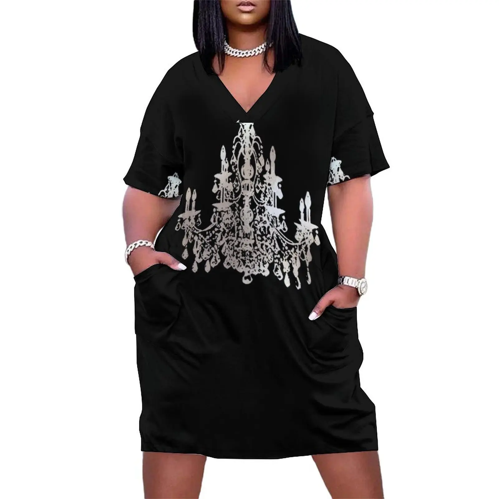 Crystal Chandelier, Faux Silver Loose Pocket Dress elegant dress luxury dresses women's dresses luxury
Crystal Chandelier, Faux Silver Loose Pocket Dress elegant dress luxury dresses women's dresses luxury