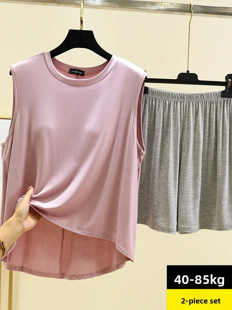 Casual Style Women's Sleepwear Set Short Sleeve Modal Chest Pad Shorts Lightweight Summer Home Clothes Two-Piece Suit
Casual Style Women's Sleepwear Set Short Sleeve Modal Chest Pad Shorts Lightweight Summer Home Clothes Two-Piece Suit
