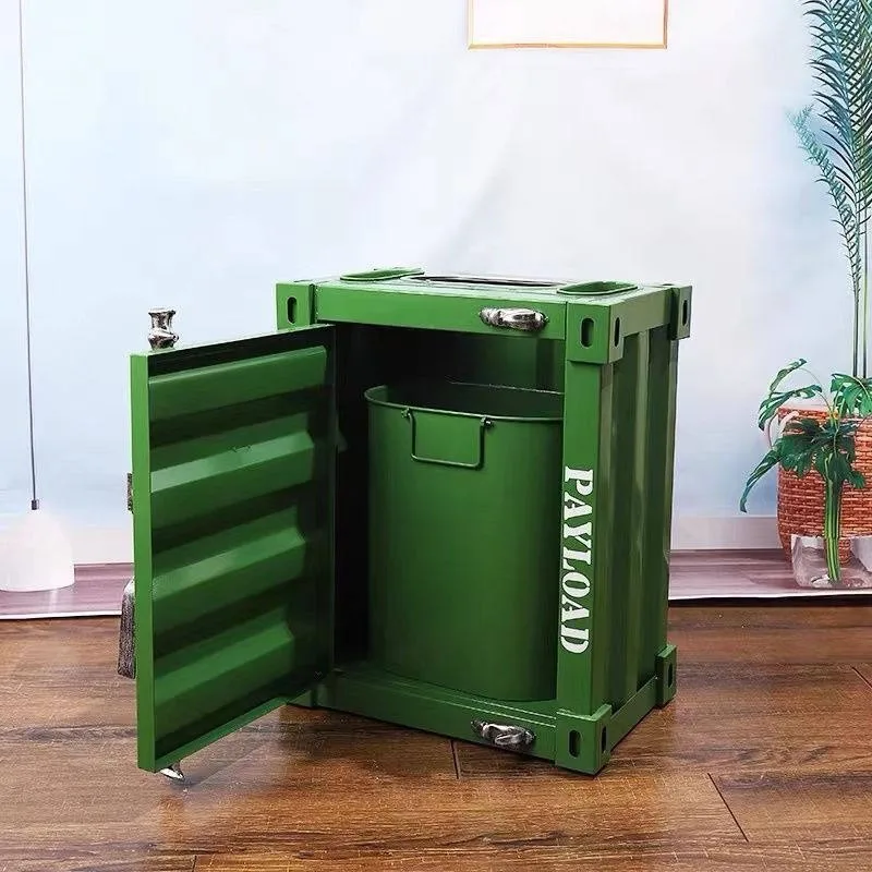 Industrial wind creative wrought iron trash can restaurant bar home indoor trash can American storage recyclable
Industrial wind creative wrought iron trash can restaurant bar home indoor trash can American storage recyclable
