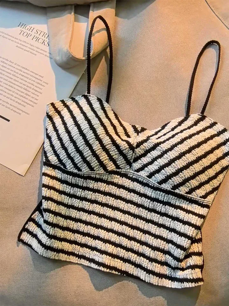 Kobiety w paski Crop Top 90s Vintage Y2k Camisole Streetwear Harajuku Off Shoulder Corset Top Kamizelka bez rękawów 2000s Odzież Lato
Kobiety w paski Crop Top 90s Vintage Y2k Camisole Streetwear Harajuku Off Shoulder Corset Top Kamizelka bez rękawów 2000s Odzież Lato