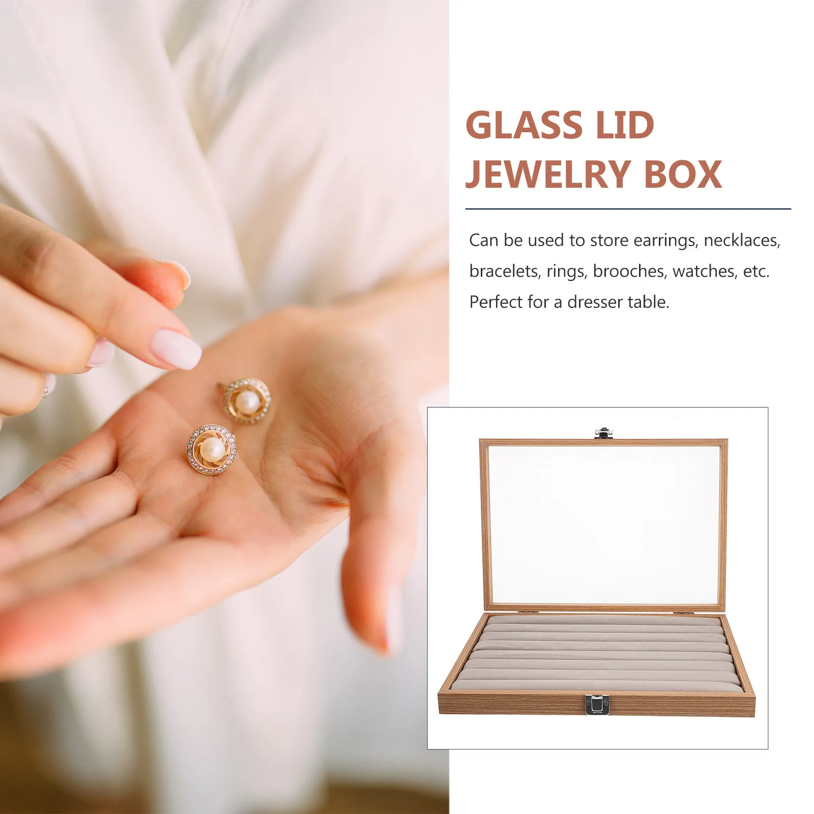 Jewelry Tray Box Transparent Display Case Clear Lid Necklace Ring Earring Bracelet Storage Organizer Desktop Jewelry Storage Box
Jewelry Tray Box Transparent Display Case Clear Lid Necklace Ring Earring Bracelet Storage Organizer Desktop Jewelry Storage Box