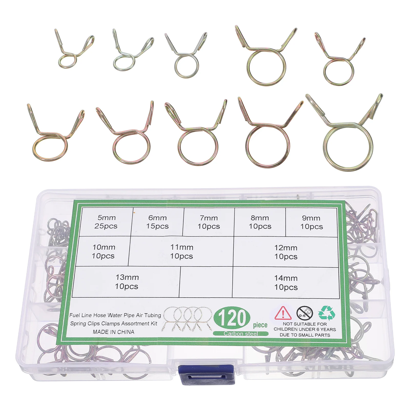 120pcs Fuel Line Clamps Set Spring Hose Clips Water Pipe Tubing Clamps Strong Rust Resistant Tool Kit For Car Repair
120pcs Fuel Line Clamps Set Spring Hose Clips Water Pipe Tubing Clamps Strong Rust Resistant Tool Kit For Car Repair
