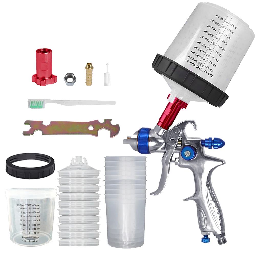 H887 1.4/1.7mm Nozzle Professional Spray Gun Paint Sprayer With Disposable Measuring Cup Adapter for Painting Car Aerograph Tool
H887 1.4/1.7mm Nozzle Professional Spray Gun Paint Sprayer With Disposable Measuring Cup Adapter for Painting Car Aerograph Tool