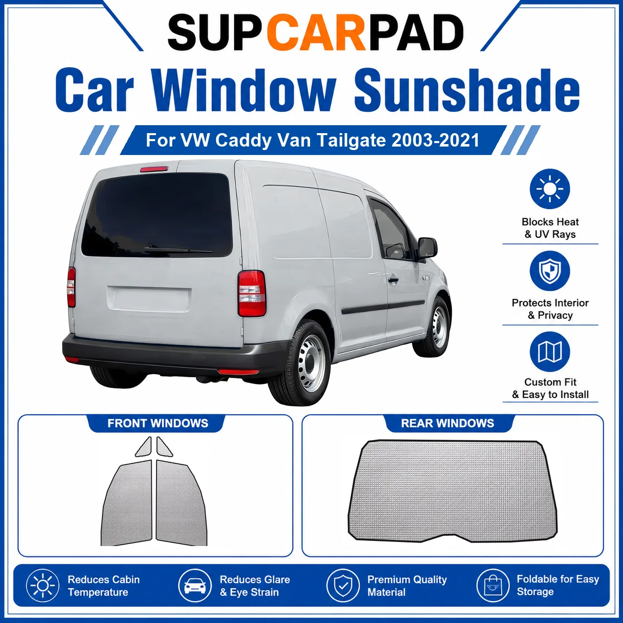 For VW - VW Caddy Van Tailgate 2003-2021 Full Set Car Window Sunshades UV Block Privacy Heat Insulated Foldable Car Curtain
For VW - VW Caddy Van Tailgate 2003-2021 Full Set Car Window Sunshades UV Block Privacy Heat Insulated Foldable Car Curtain