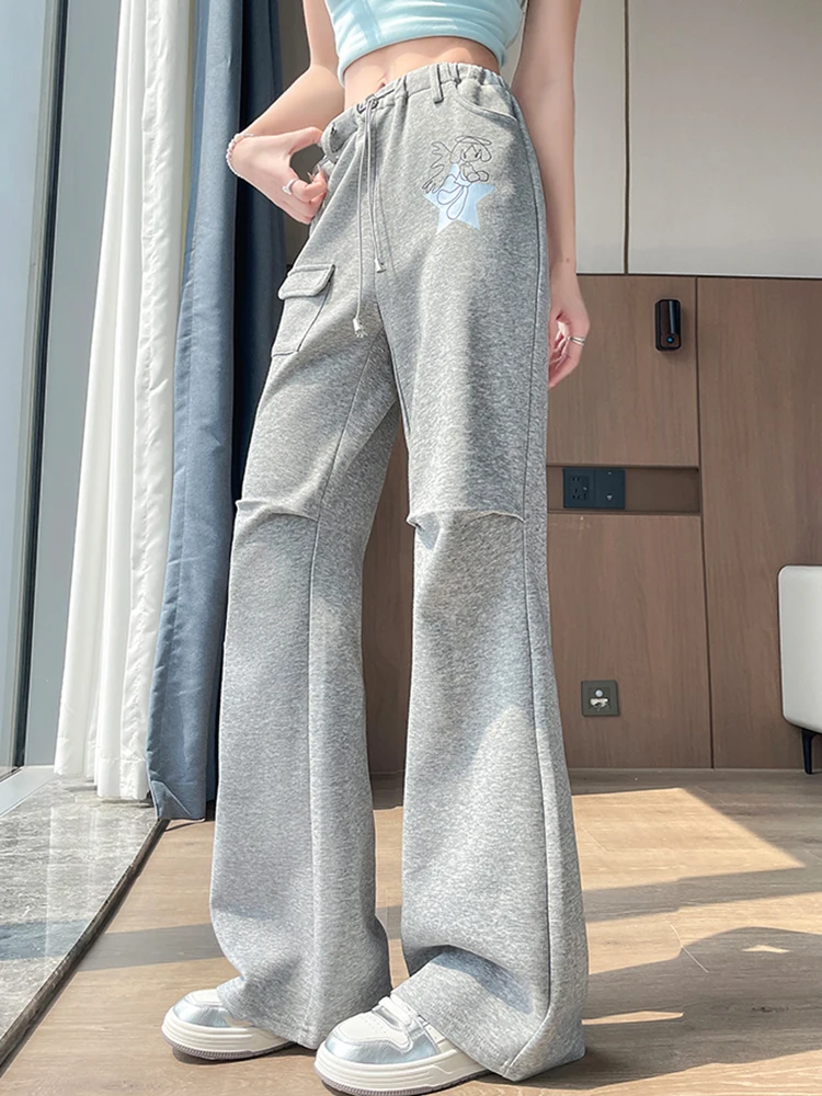Vintage Cute Print Gray Flare Pant Women High Waist Casual Preppy Style Sweet Sweatpants Fall Winter Retro Korean New Trousers
Vintage Cute Print Gray Flare Pant Women High Waist Casual Preppy Style Sweet Sweatpants Fall Winter Retro Korean New Trousers
