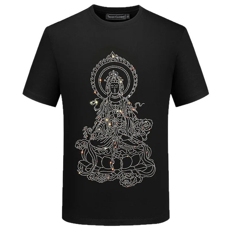 Plus Size Buddha Rhinestones T Shirts Men Fashion Streetwear O Neck Short Sleeve Slim Mercerized Cotton Tshirts Mens Clothing
Plus Size Buddha Rhinestones T Shirts Men Fashion Streetwear O Neck Short Sleeve Slim Mercerized Cotton Tshirts Mens Clothing