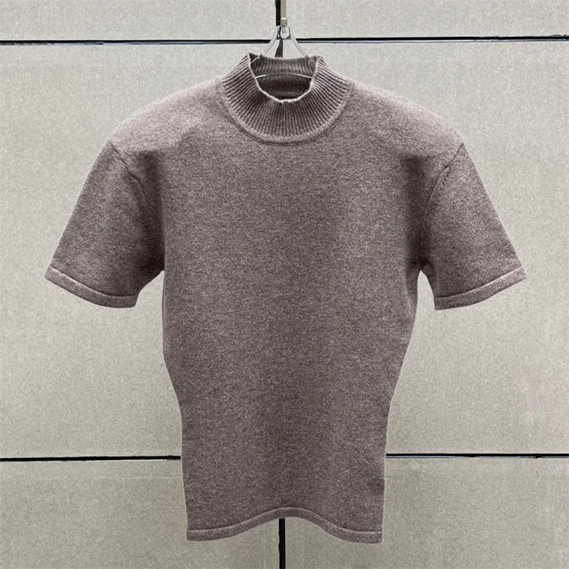 Women's sweater New elastic knitted slim fit short sleeved top for winter 2025 100% wool high neck pullover y2k Women's jumper
Women's sweater New elastic knitted slim fit short sleeved top for winter 2025 100% wool high neck pullover y2k Women's jumper