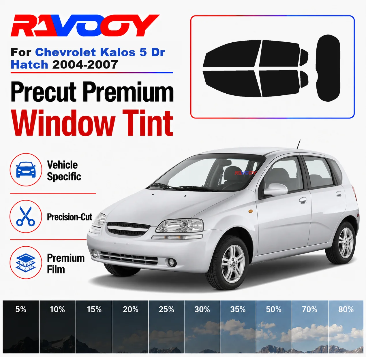 Premium Precut Window Tint Kit Front Rear Windows Rear Windshield For Chevrolet Kalos 5 Dr Hatch 2004-2007 Nano Ceramic Film
Premium Precut Window Tint Kit Front Rear Windows Rear Windshield For Chevrolet Kalos 5 Dr Hatch 2004-2007 Nano Ceramic Film