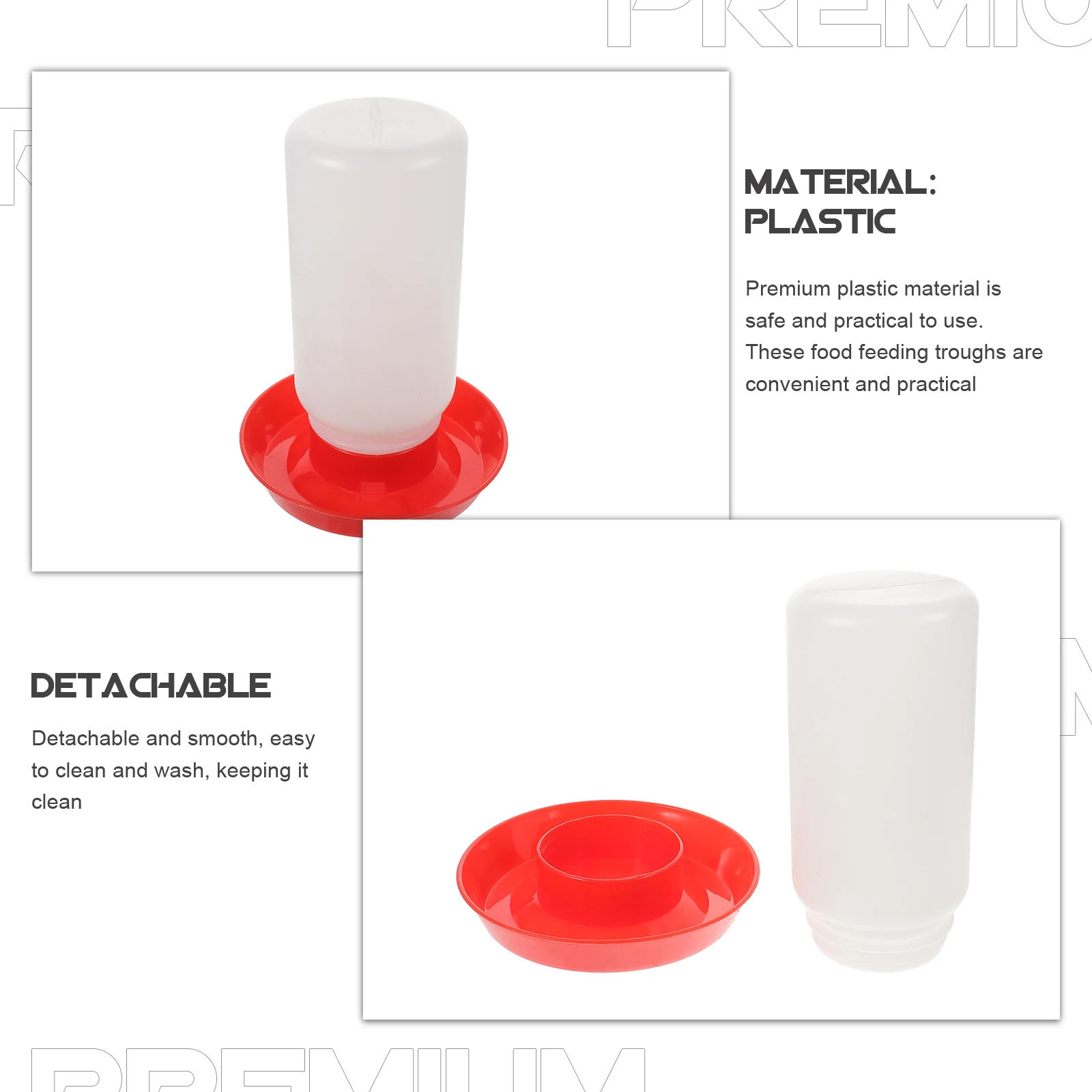 Thickened Water Drinker Automatic Chicken Feeder Poultry Bucket Food Set Durable Reusable Easy Clean Detachable Suitable Store
Thickened Water Drinker Automatic Chicken Feeder Poultry Bucket Food Set Durable Reusable Easy Clean Detachable Suitable Store