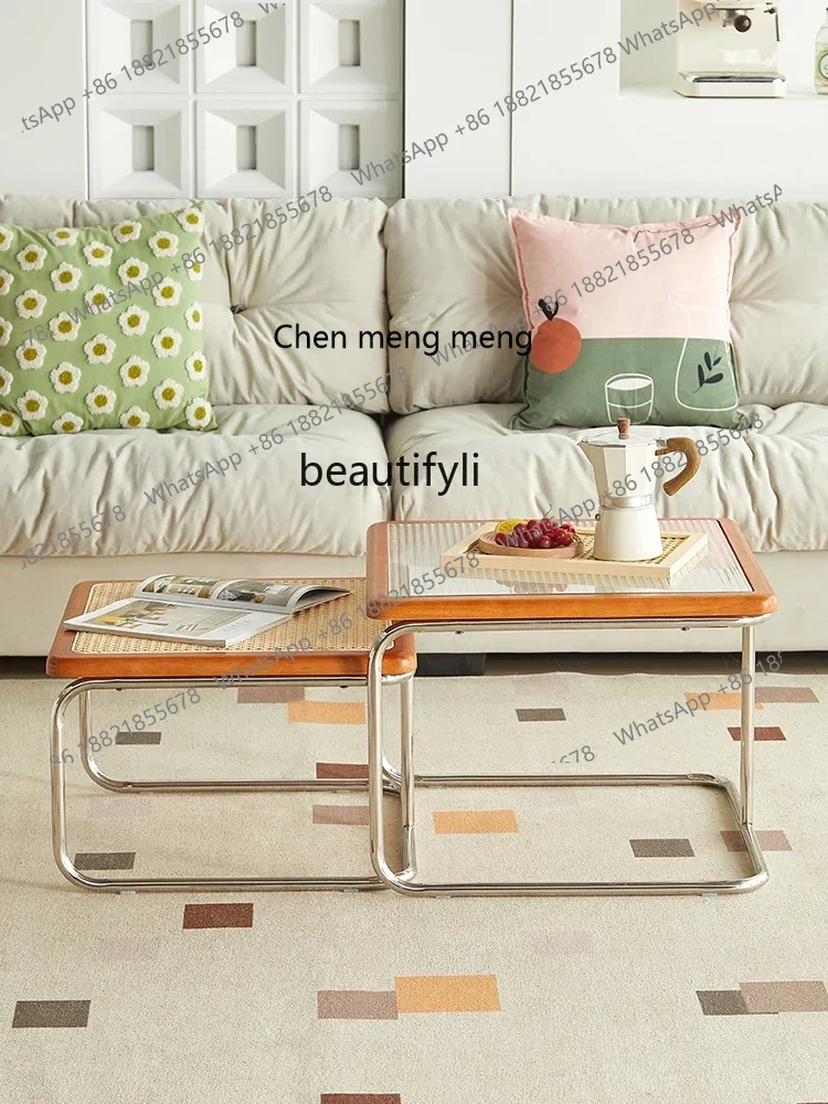 ss7304 Coffee Table Living Room Home Side Table Combination Vintage Rattan Glass Stainless Steel Nordic
ss7304 Coffee Table Living Room Home Side Table Combination Vintage Rattan Glass Stainless Steel Nordic