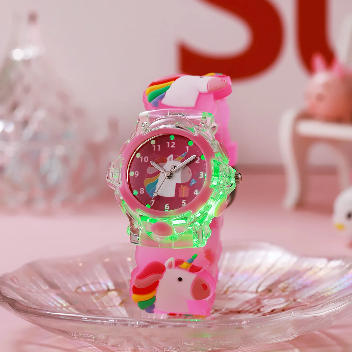 Милые креативные кварцевые часы с силиконовым ремешком и радужным единорогом, подходят для подарков на Рождество и Хэллоуин
Милые креативные кварцевые часы с силиконовым ремешком и радужным единорогом, подходят для подарков на Рождество и Хэллоуин