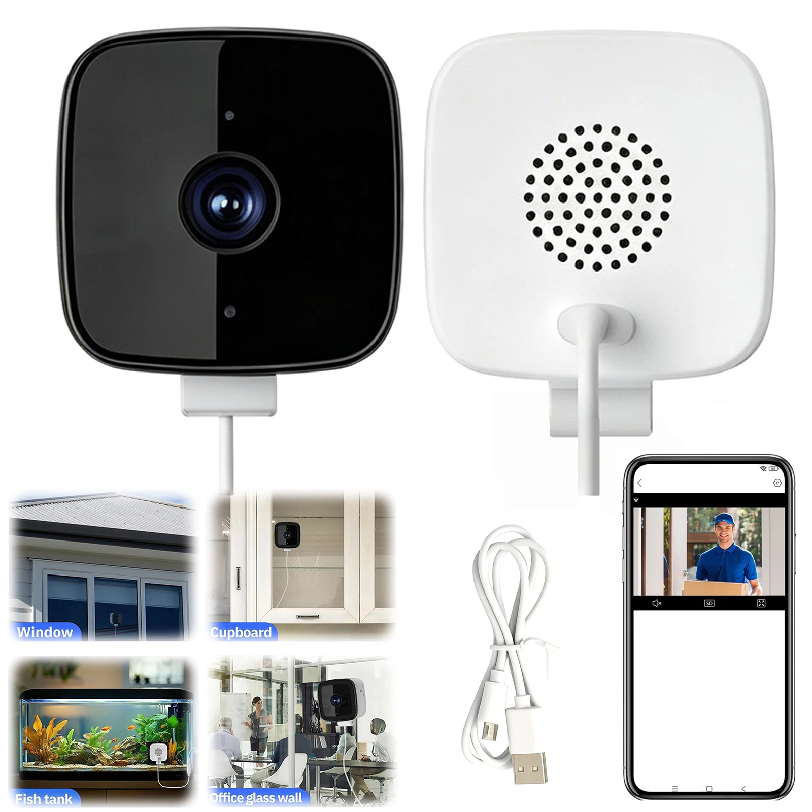1080P WiFi Surveillance Cam with Night Vision & Motion Detection Monitor Camera Two-Way Audio for Home Baby Pet Monitoring
1080P WiFi Surveillance Cam with Night Vision & Motion Detection Monitor Camera Two-Way Audio for Home Baby Pet Monitoring
