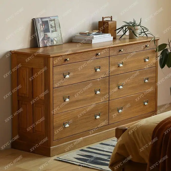 Bedroom full solid wood locker large capacity drawer storage bedside cabinet
Bedroom full solid wood locker large capacity drawer storage bedside cabinet