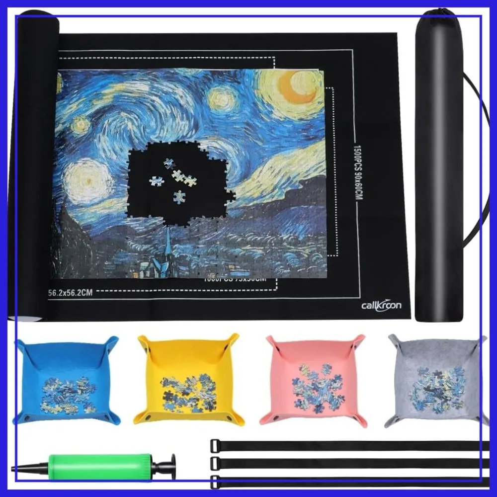 Puzzle Roll Up Mat Set of 4 for 500-1500 Piece Puzzles, Soft Felt, Easy Travel Carry, Great Gift
Puzzle Roll Up Mat Set of 4 for 500-1500 Piece Puzzles, Soft Felt, Easy Travel Carry, Great Gift