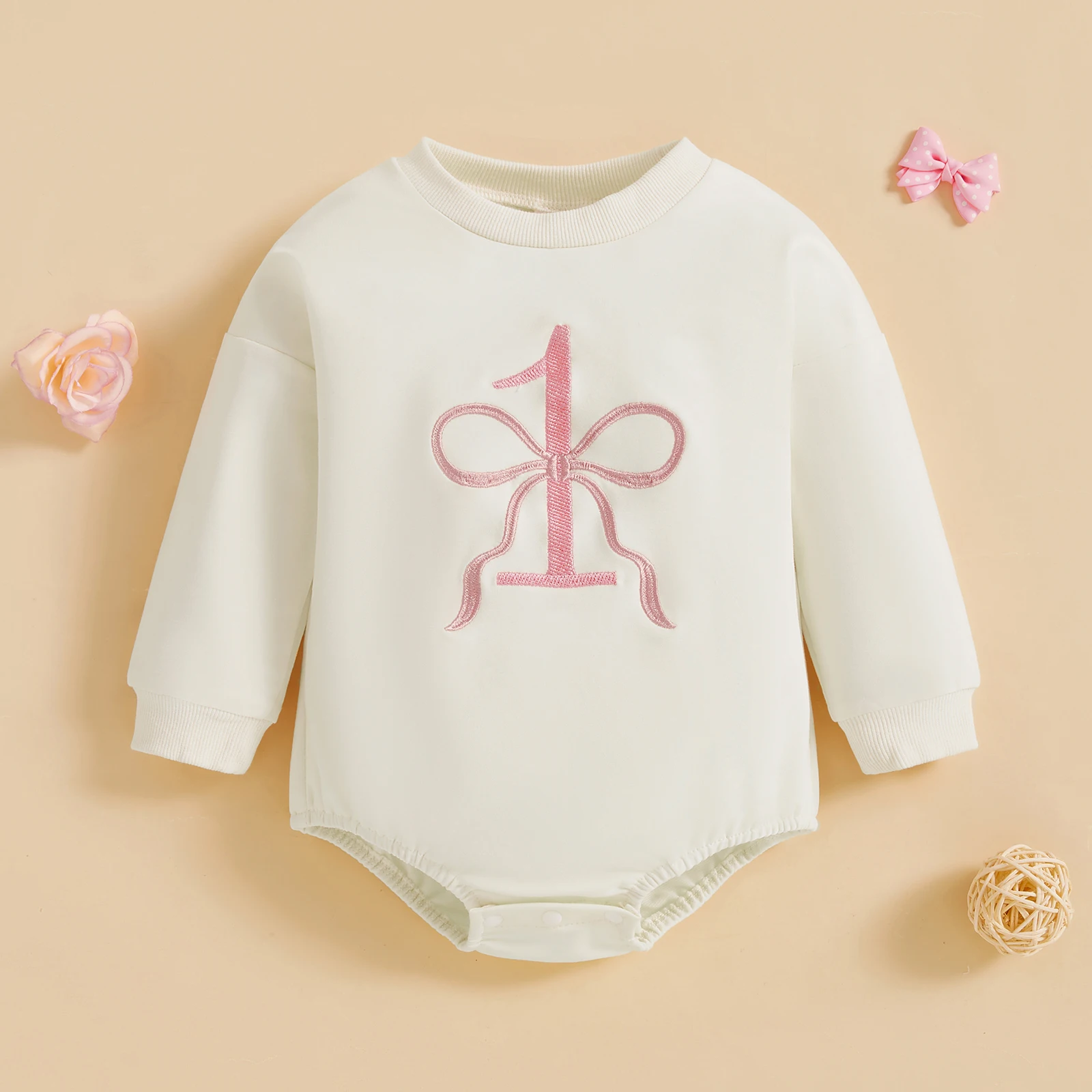 Baby Girl Birthday Romper Bow Number Embroidery Crew Neck Long Sleeve Sweatshirt Jumpsuit Cute Baby Bodysuits Clothes
Baby Girl Birthday Romper Bow Number Embroidery Crew Neck Long Sleeve Sweatshirt Jumpsuit Cute Baby Bodysuits Clothes