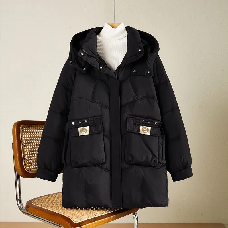 Down Cotton Women's Winter Coat 2025 New Loose Female Warm Warm Cotton Padded Coat Short/medium Long Jacket Thickened Overcoat
Down Cotton Women's Winter Coat 2025 New Loose Female Warm Warm Cotton Padded Coat Short/medium Long Jacket Thickened Overcoat