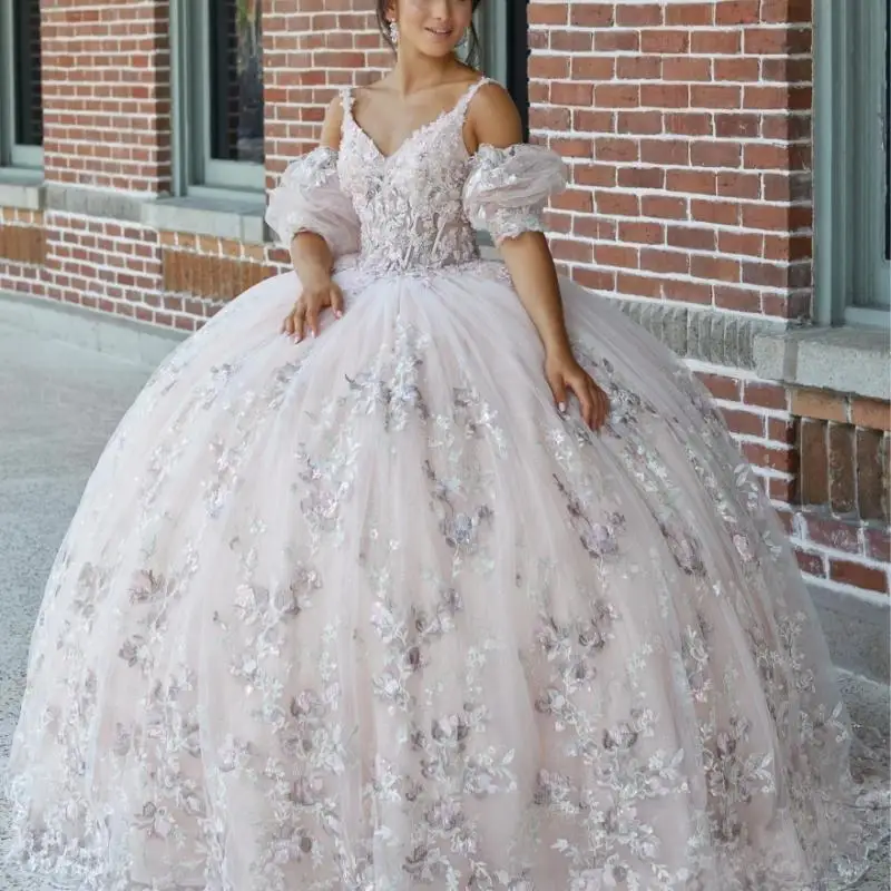 Elegant Pink Ball Gown Quinceanera Dress 2024 Spaghetti Long Sleeve Sweet 15 16 Years Party Vestidos
Elegant Pink Ball Gown Quinceanera Dress 2024 Spaghetti Long Sleeve Sweet 15 16 Years Party Vestidos