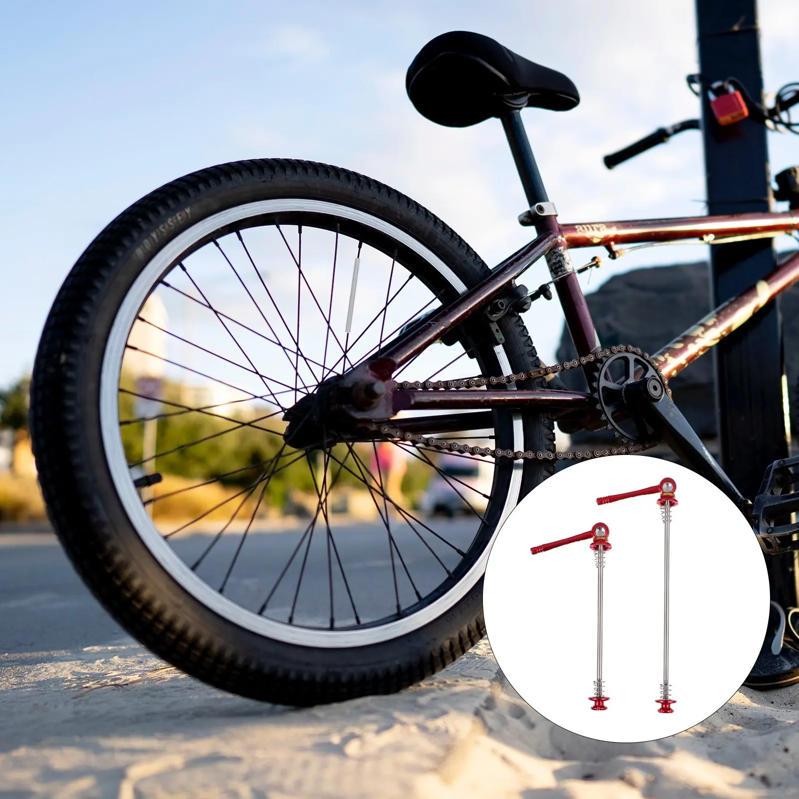 1Pair Premium Titanium Bike Quick Release Skewers Compatible with Mountain and Road Bikes Easy Install Secure Lever Hub Skewer
1Pair Premium Titanium Bike Quick Release Skewers Compatible with Mountain and Road Bikes Easy Install Secure Lever Hub Skewer