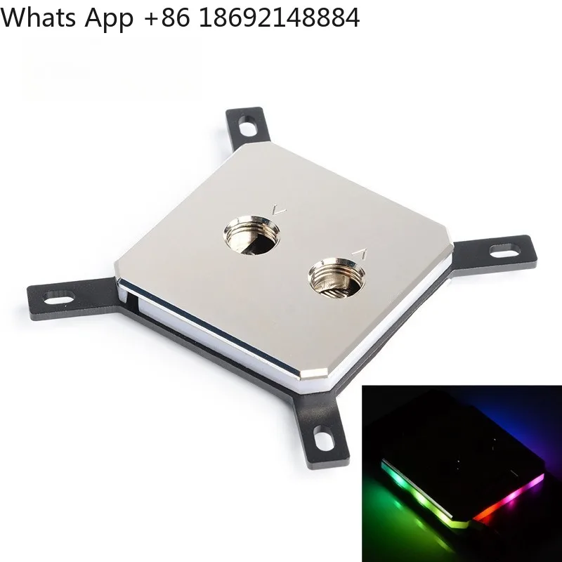 Computer CPU water cooling head full metal 60 * 60 upper cover magic light effect RGB
Computer CPU water cooling head full metal 60 * 60 upper cover magic light effect RGB