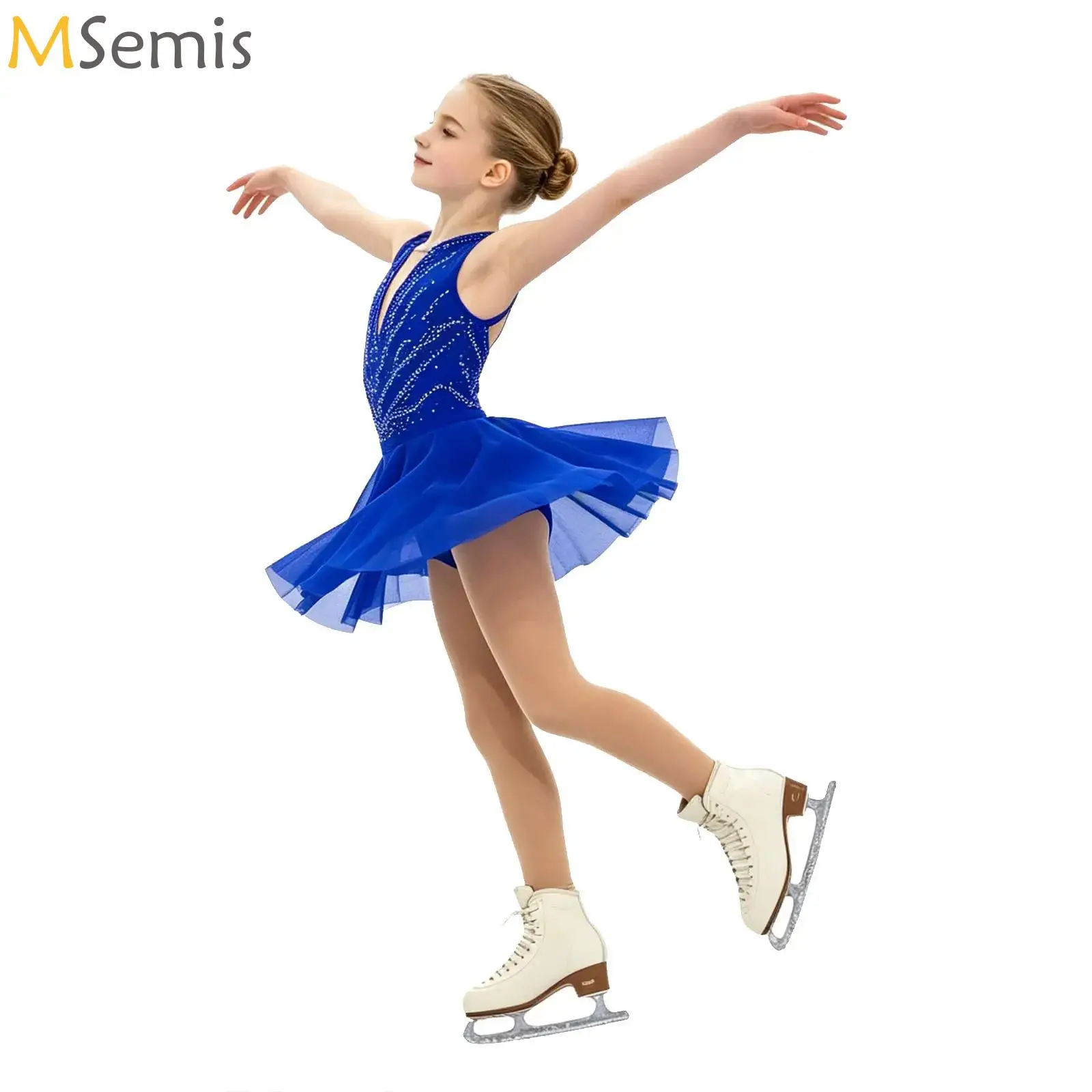 Kids Girls Rhinestone Figure Skating Dress Strappy Back Asymmetrical Hem Gymnastics Lyrical Ballet Jersey Performance Dancewear
Kids Girls Rhinestone Figure Skating Dress Strappy Back Asymmetrical Hem Gymnastics Lyrical Ballet Jersey Performance Dancewear
