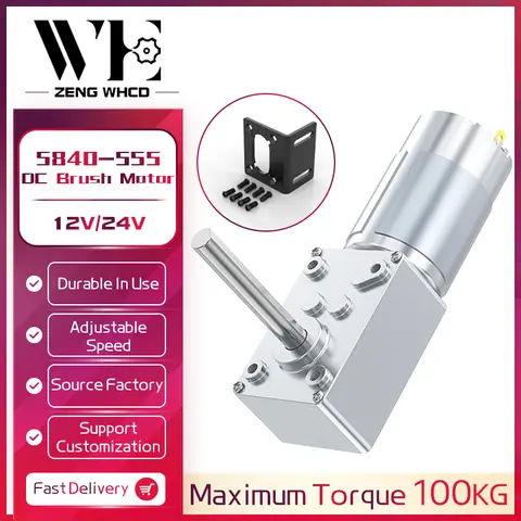 5840-555 Motor CC cepillado en miniatura 12V24V salida de eje extendido 11RPM ~ 470RPM Motor de Control de velocidad de conmutación hacia adelante y hacia atrás