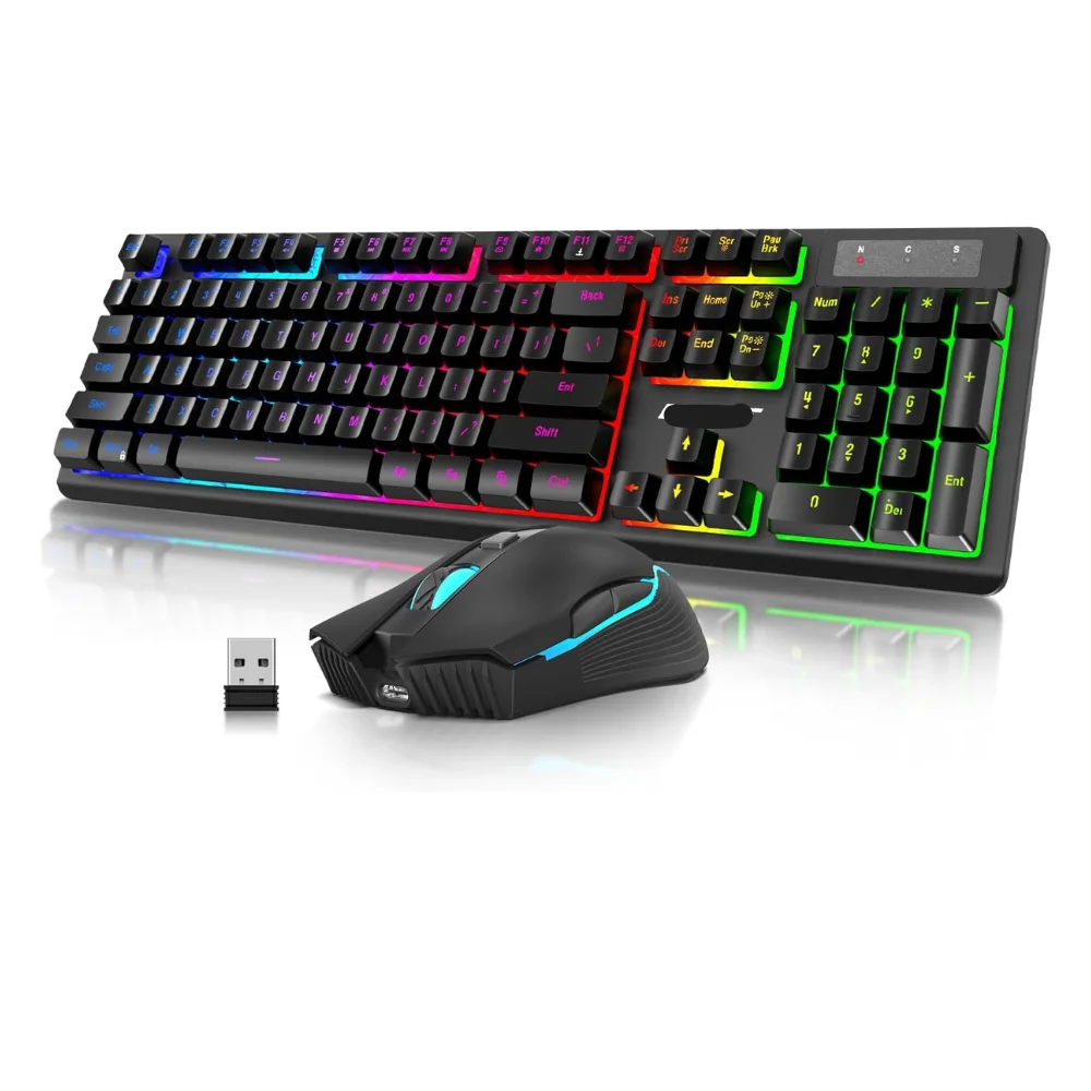 HOT DEAL Gaming Keyboard and Mouse Combo RGB Backlit Quiet Ergonomic Mechanical Feeling Keyboard, Gaming Mouse for Desktop
HOT DEAL Gaming Keyboard and Mouse Combo RGB Backlit Quiet Ergonomic Mechanical Feeling Keyboard, Gaming Mouse for Desktop