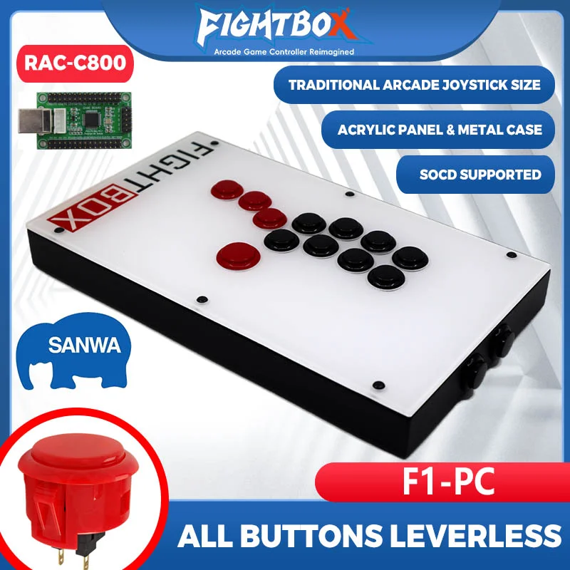 FightBox FIGHTING BOARD-UP5, все кнопки, аркадный джойстик в стиле Hitbox, контроллер Fight Stick для PS5/PS4/PC/XBOX Sanwa OBSF-24/30
FightBox FIGHTING BOARD-UP5, все кнопки, аркадный джойстик в стиле Hitbox, контроллер Fight Stick для PS5/PS4/PC/XBOX Sanwa OBSF-24/30