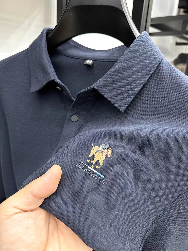 Luxury polo shirt brand embossed logo long sleeved men's wear spring and autumn new style silk comfortable cotton casual T-shirt
Luxury polo shirt brand embossed logo long sleeved men's wear spring and autumn new style silk comfortable cotton casual T-shirt