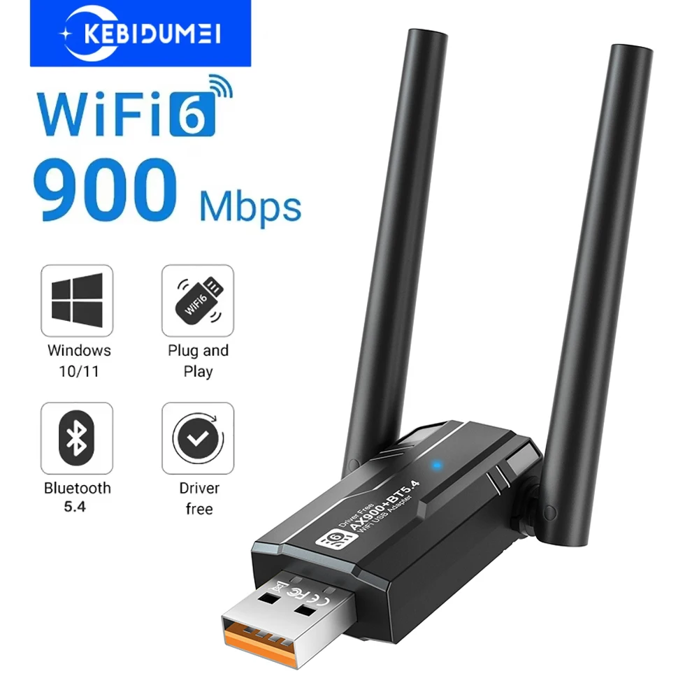 900 Мбит/с Wi-Fi 6 USB-адаптер двухдиапазонный 2,4G/5Ghz Bluetooth 5.4 беспроводной Wi-Fi-приемник USB-ключ сетевая карта для ноутбука Win 10/11
900 Мбит/с Wi-Fi 6 USB-адаптер двухдиапазонный 2,4G/5Ghz Bluetooth 5.4 беспроводной Wi-Fi-приемник USB-ключ сетевая карта для ноутбука Win 10/11
