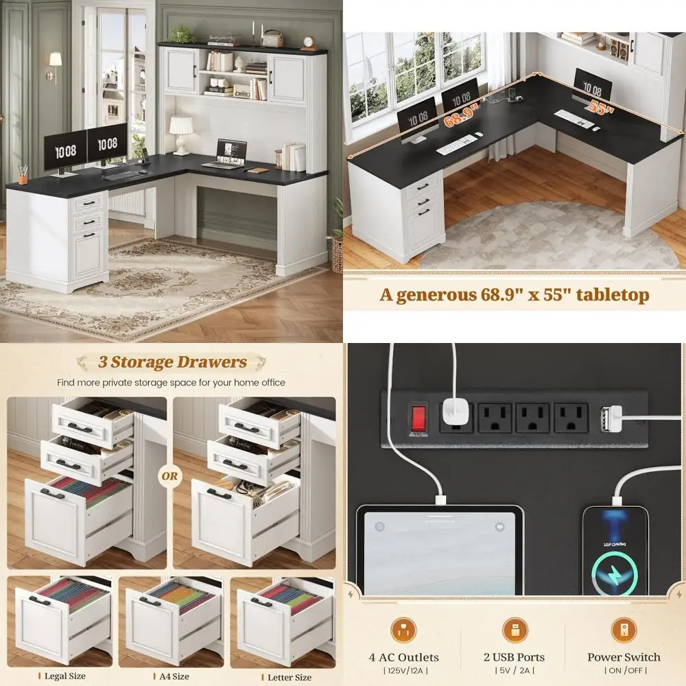 Угловой стол Executive с ящиком, 3-мя ящиками и встроенной розеткой, L-образный офисный стол 68,9
Угловой стол Executive с ящиком, 3-мя ящиками и встроенной розеткой, L-образный офисный стол 68,9