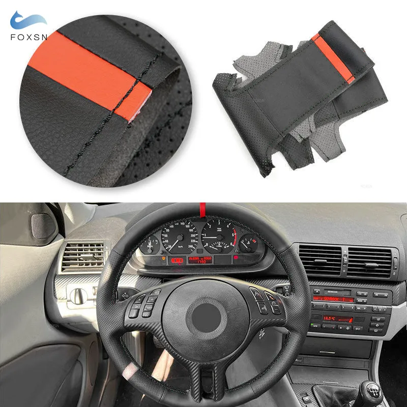 Для BMW E46 Coupe 2000-2006 E39 X5 E53 Z3 E36 2000-2003 Внутренняя кожаная накладка на руль автомобиля, черно-красная планка
Для BMW E46 Coupe 2000-2006 E39 X5 E53 Z3 E36 2000-2003 Внутренняя кожаная накладка на руль автомобиля, черно-красная планка