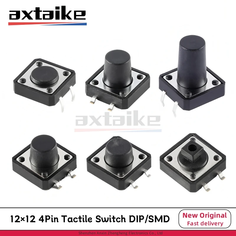 20PCS 12×12mm SMD DIP PCB Tactile Tact Push Button Switch 4Pin Micro Switch 12*12*4.3/5/6/7/8/9/10/11/12MM B3F-4055 12*12*7.3mm
20PCS 12×12mm SMD DIP PCB Tactile Tact Push Button Switch 4Pin Micro Switch 12*12*4.3/5/6/7/8/9/10/11/12MM B3F-4055 12*12*7.3mm
