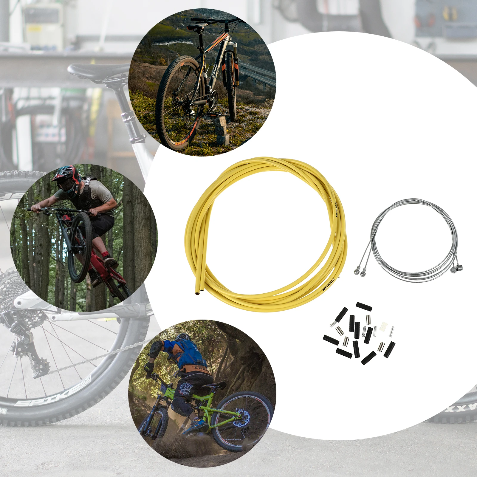 Bike Brake Cable Housing Set Front Rear Cables Yellow Long Lasting Durable Metal Slick Universal Bicycle Shift Hose
Bike Brake Cable Housing Set Front Rear Cables Yellow Long Lasting Durable Metal Slick Universal Bicycle Shift Hose