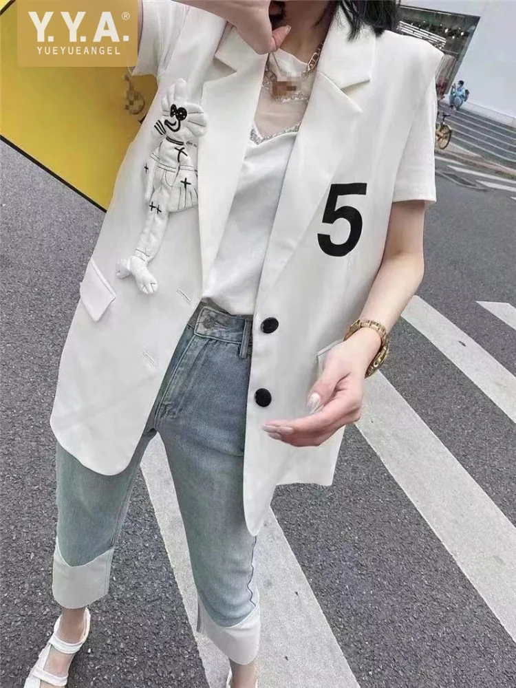 Fashion Office Ladies White Suit Vest Top Single Breasted Kawaii Cartoon Summer Waistcoat Women Casual Streetwear Black Vests
Fashion Office Ladies White Suit Vest Top Single Breasted Kawaii Cartoon Summer Waistcoat Women Casual Streetwear Black Vests