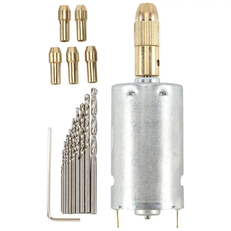 Mini Electric Hand Drill Bit Set DC 12V Motor 0.5-3Mm HSS Twist Drill Bit With 5Pcs Chuck Collets Fits Drilling Hole Saw-[A04I T
Mini Electric Hand Drill Bit Set DC 12V Motor 0.5-3Mm HSS Twist Drill Bit With 5Pcs Chuck Collets Fits Drilling Hole Saw-[A04I T