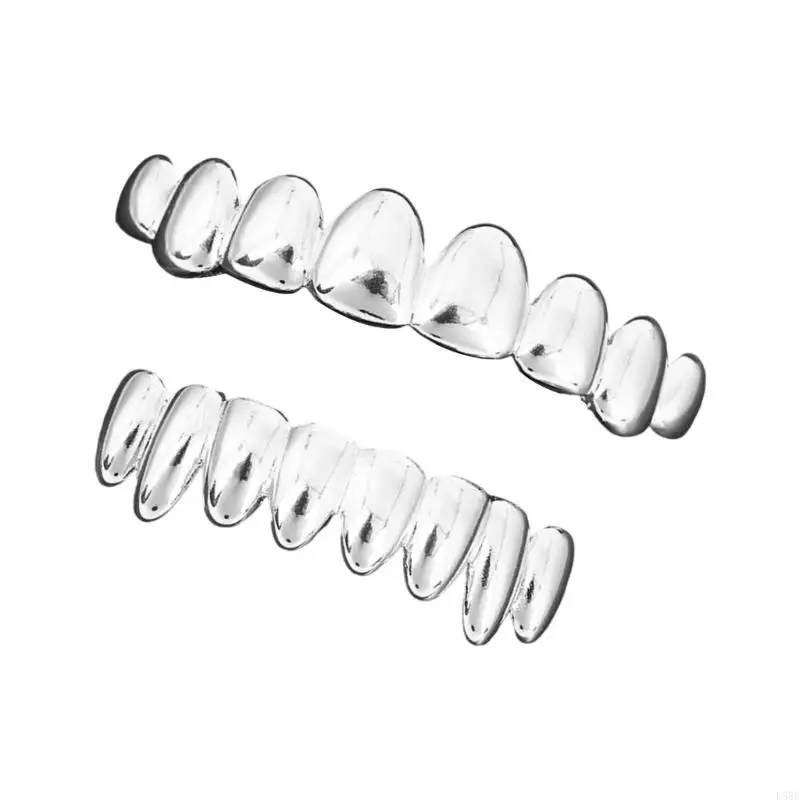 Removable Hip Hop Grillzs Set for Parties Concerts Costumes Top Bottom 8 Teeth Silver/Gold Tone Jewelry Accessories L5BE
Removable Hip Hop Grillzs Set for Parties Concerts Costumes Top Bottom 8 Teeth Silver/Gold Tone Jewelry Accessories L5BE