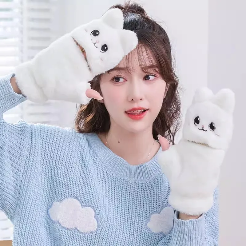 Korean Cartoon Rabbit Mittens Plush Lovely Fingerless Gloves Furry Driving Winter Super Soft Warm Thickened Cute Mittens Women
Korean Cartoon Rabbit Mittens Plush Lovely Fingerless Gloves Furry Driving Winter Super Soft Warm Thickened Cute Mittens Women