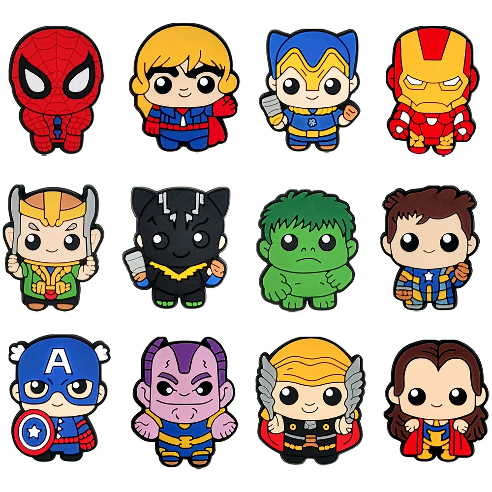 1-12pcs New Marvel Spider Man Shoe Charms Cartoon Super Hero Shoe Accessories Decration DIY Sandals Clog Garden Shoe Kids Gifts
1-12pcs New Marvel Spider Man Shoe Charms Cartoon Super Hero Shoe Accessories Decration DIY Sandals Clog Garden Shoe Kids Gifts