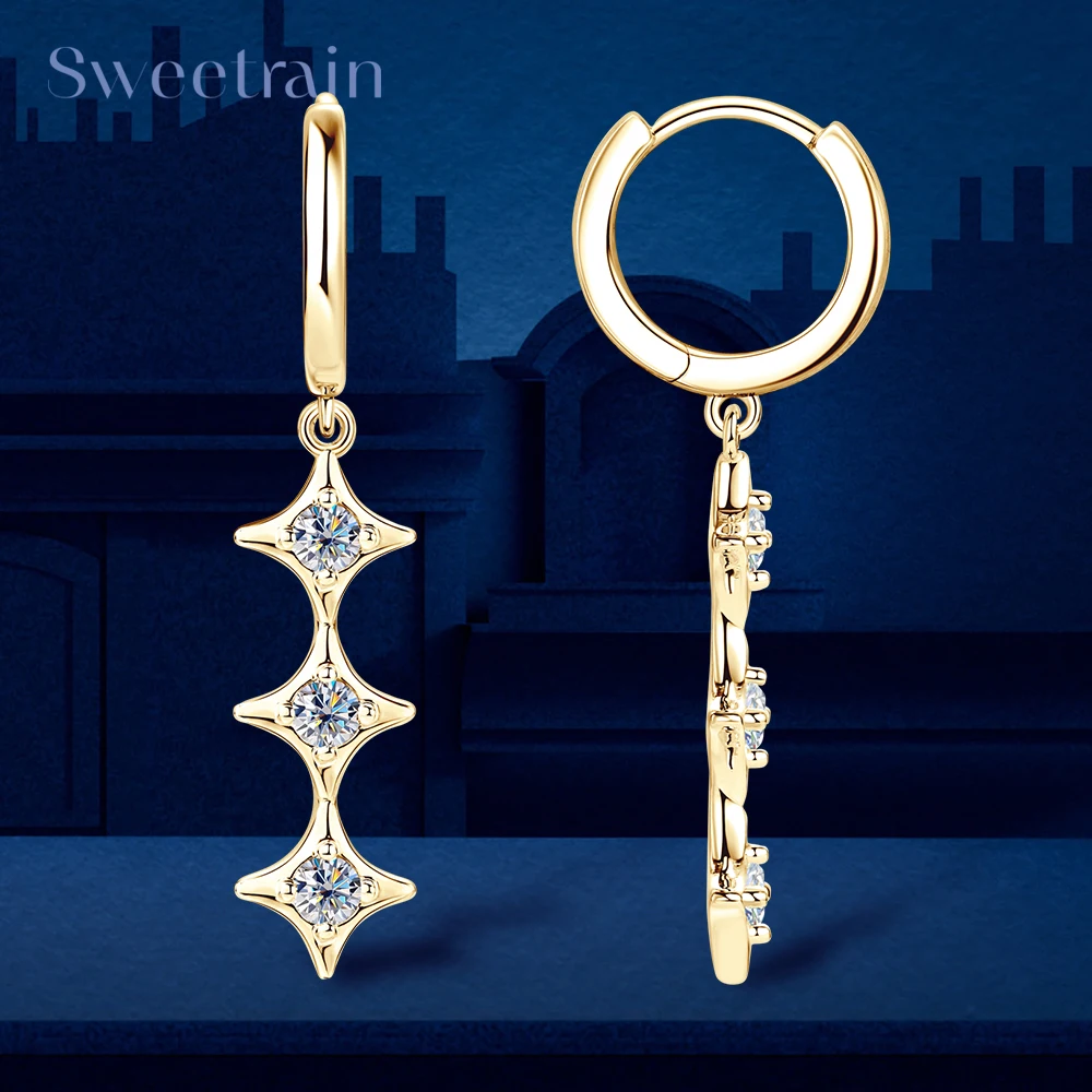 Sweetrain 18K позолоченные серьги-капельки с муассанитом 925 пробы Серебряные длинные висячие серьги Huggie для женщин модные ювелирные изделия 2024
Sweetrain 18K позолоченные серьги-капельки с муассанитом 925 пробы Серебряные длинные висячие серьги Huggie для женщин модные ювелирные изделия 2024