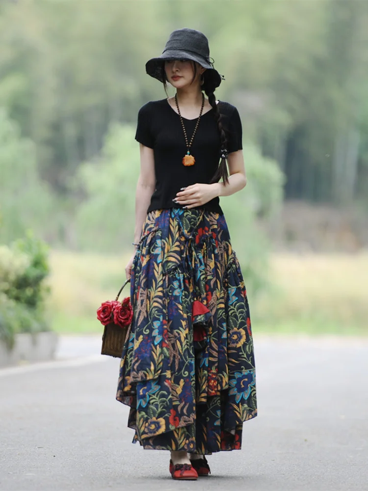 Free Shipping 2023 New Fashion Long Maxi A-line Elastic Waist Women Summer Spring S-2XL Cotton Linen Print Big Hem Skirts
Free Shipping 2023 New Fashion Long Maxi A-line Elastic Waist Women Summer Spring S-2XL Cotton Linen Print Big Hem Skirts