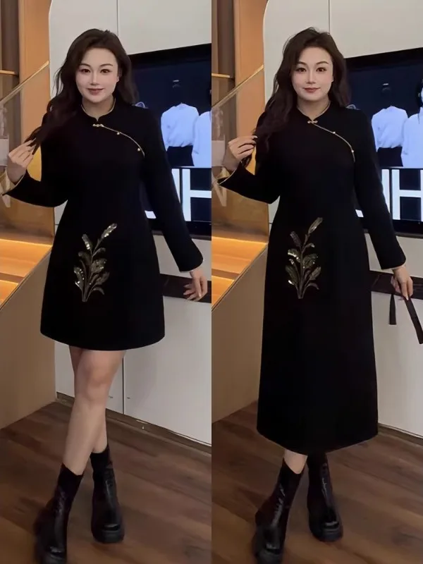 Новое китайское платье-ципао больших размеров в национальном стиле с вышивкой, утягивающее талию, с завышенной талией, А-силуэт
Новое китайское платье-ципао больших размеров в национальном стиле с вышивкой, утягивающее талию, с завышенной талией, А-силуэт