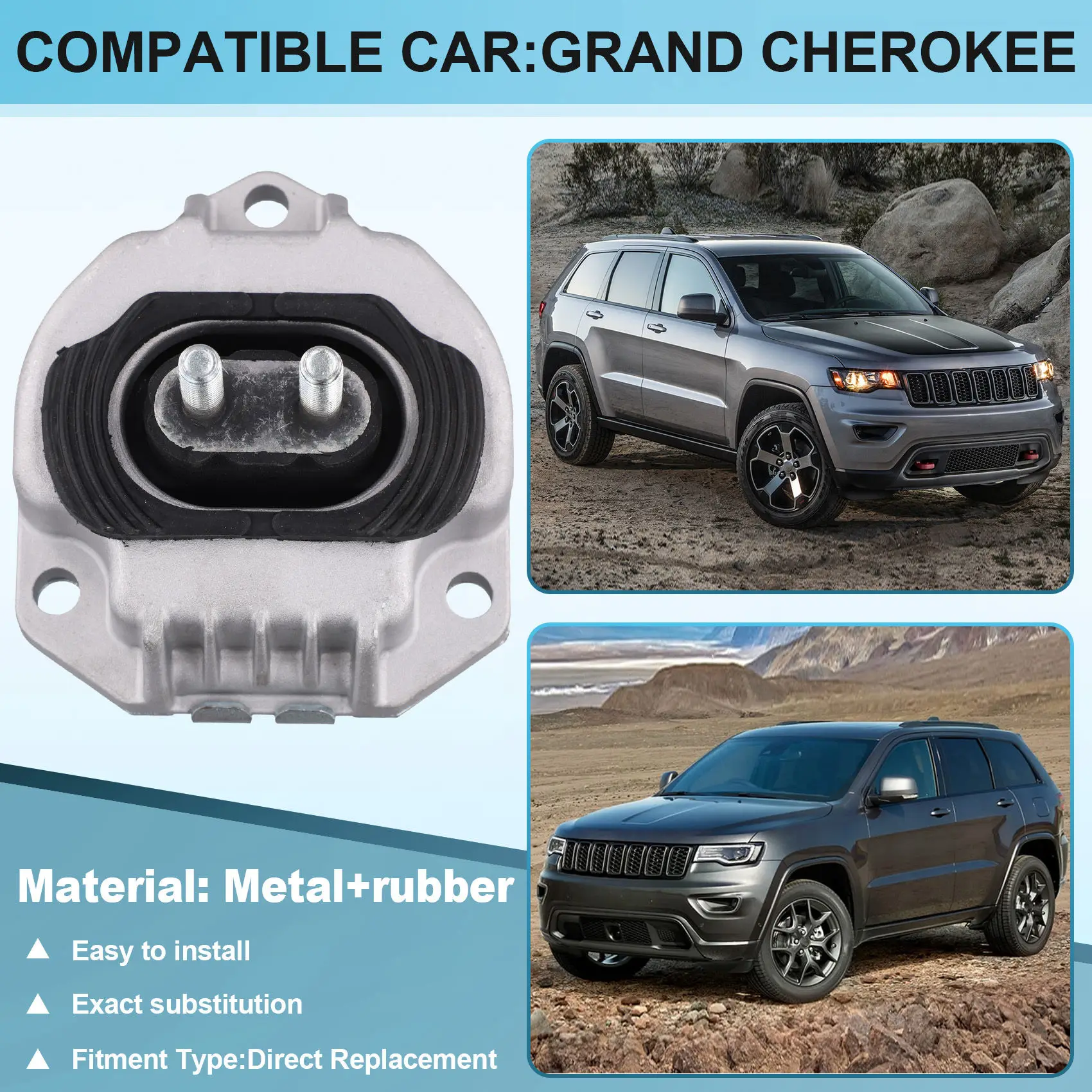 A85E-For Jeep Grand Cherokee Compatible 68103111AB Transmission Mount Replacement Part
A85E-For Jeep Grand Cherokee Compatible 68103111AB Transmission Mount Replacement Part