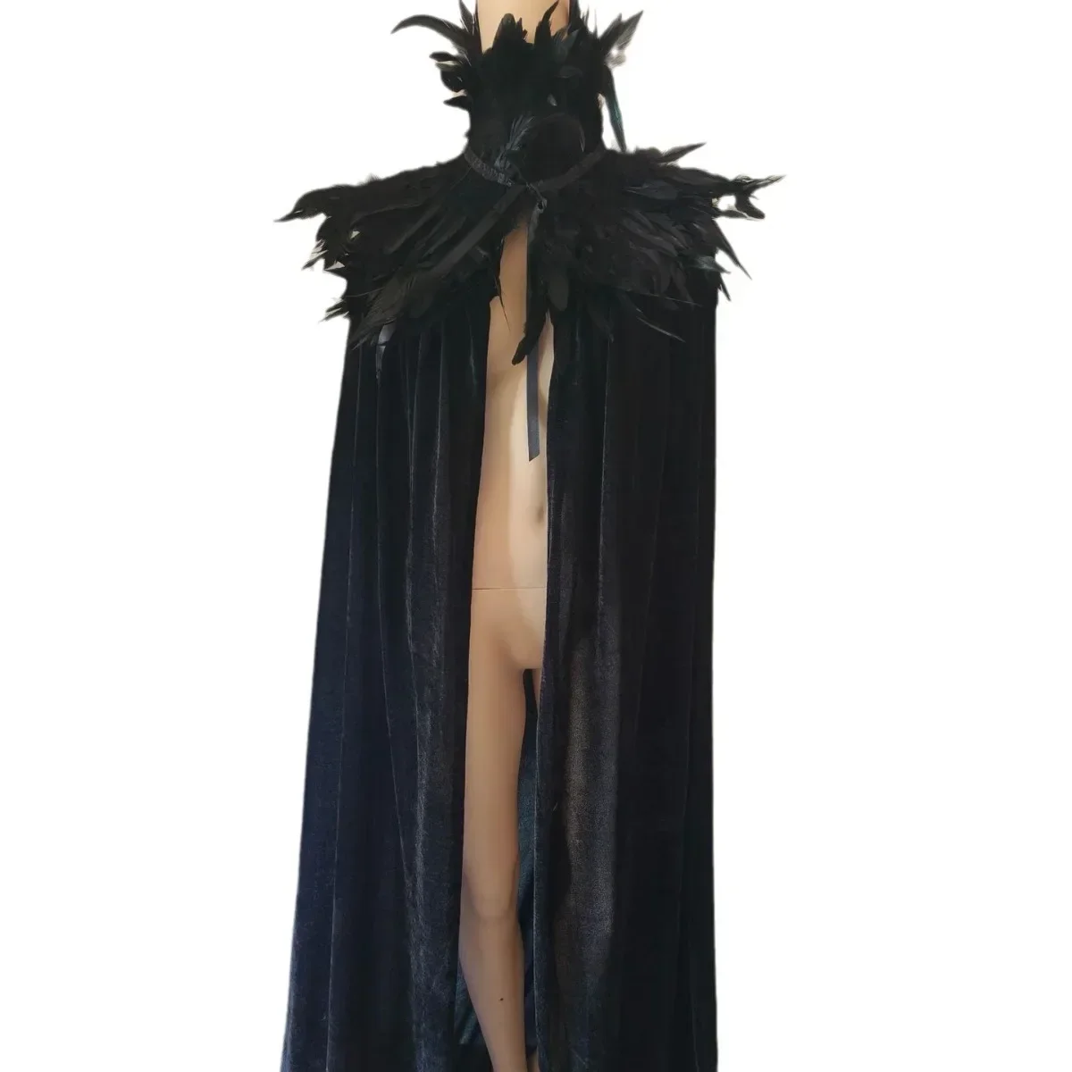 Cosplay Black Evil Witch Cloak Steampunk costumes Feather Collar Light Gauze Cape Length 180cm Halloween carnival party Adults
Cosplay Black Evil Witch Cloak Steampunk costumes Feather Collar Light Gauze Cape Length 180cm Halloween carnival party Adults