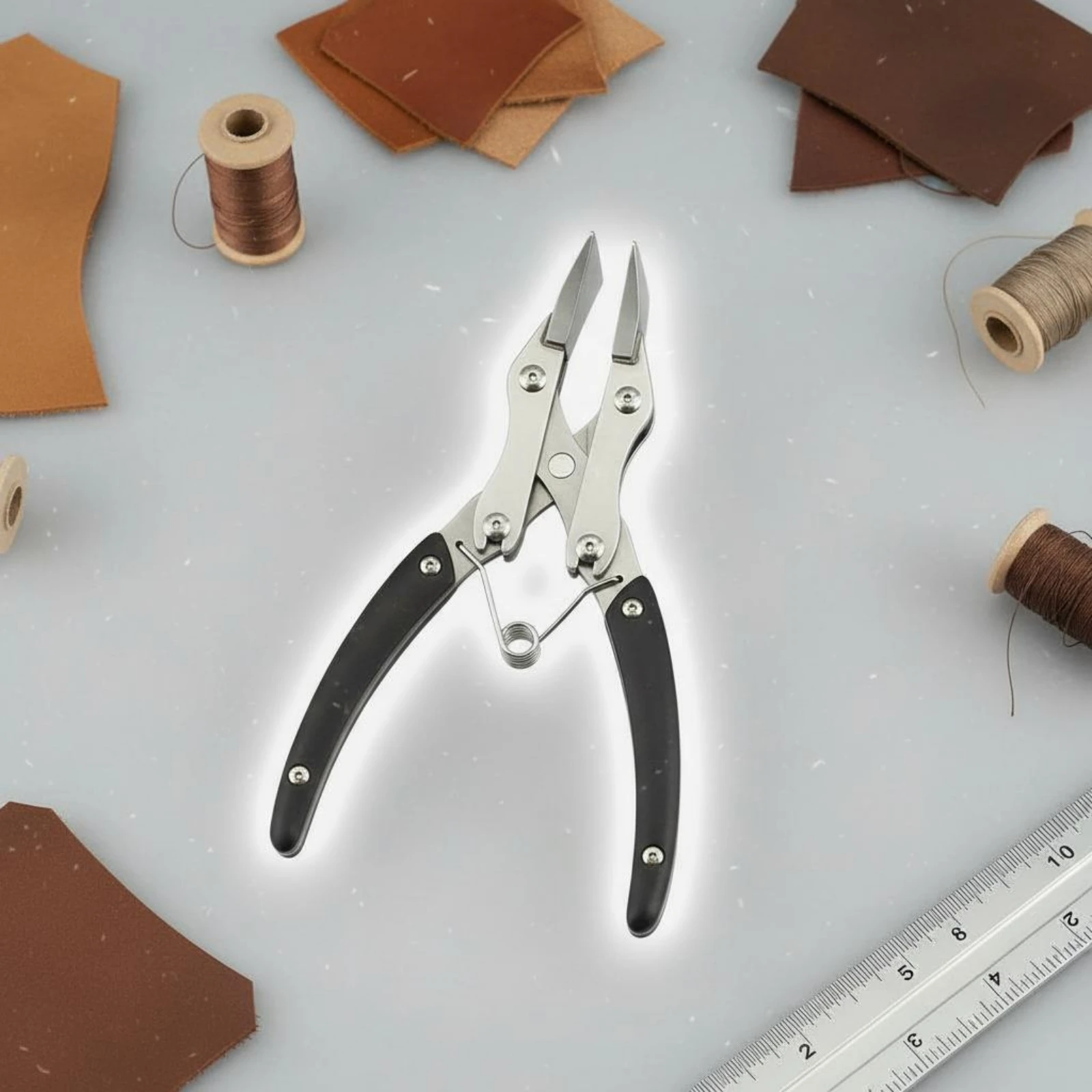 2 Pieces Stainless Steel Flat Jaw Pliers Precision Parallel Jaw Pliers Leather Press Tool Long-Lasting Non-Slip Handle
2 Pieces Stainless Steel Flat Jaw Pliers Precision Parallel Jaw Pliers Leather Press Tool Long-Lasting Non-Slip Handle