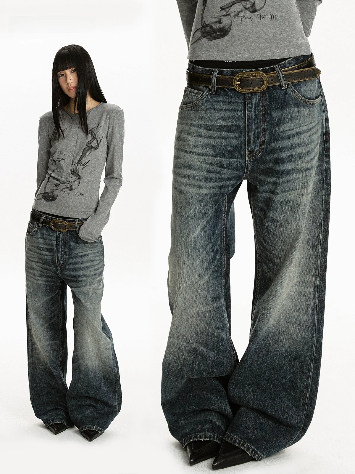 Aket American High Street Vintage Waed Wide Leg Jeans ex Design Versatile Casual Cotton Pants for Men And Women
Aket American High Street Vintage Waed Wide Leg Jeans ex Design Versatile Casual Cotton Pants for Men And Women