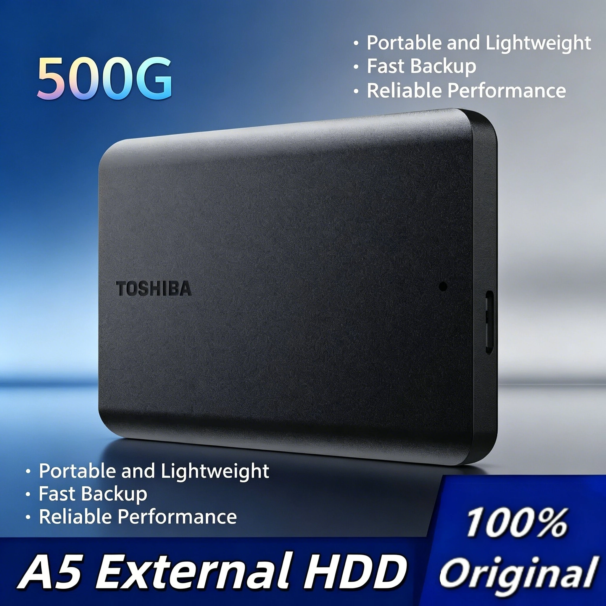 For Toshiba A5 Portable External Hard Drive USB3.2 Gen1 500GB 1TB High Speed Storage Disk Compatible Mac Windows
For Toshiba A5 Portable External Hard Drive USB3.2 Gen1 500GB 1TB High Speed Storage Disk Compatible Mac Windows